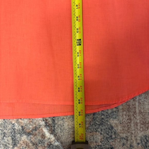 Lands' End Women's Plus Linen-Blend Half Button Popover Tunic Shirt Top 3X Coral - Picture 9 of 9